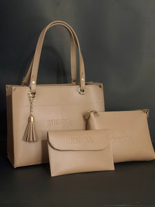 3 Piece Leather Ladies Handbag